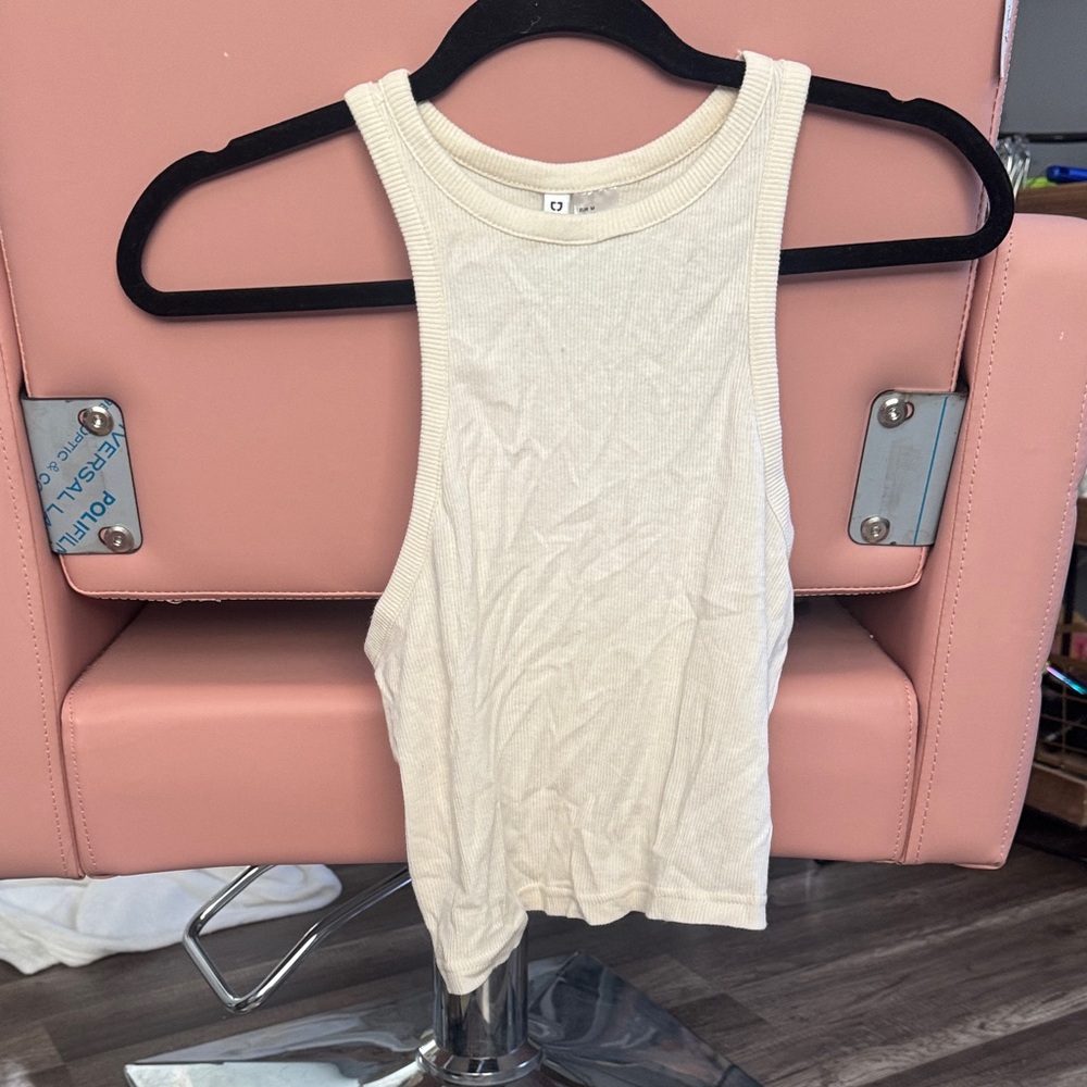 H&M Off-White Ribbed Tank Top